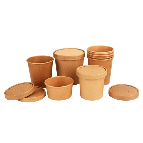 Disposable Paper Soup Cups /Tubs/Bowl with Paper Lids